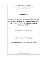 Nghiên cứu phương pháp tính toán, đánh giá độ tin cậy lưới điện phân phối và giải pháp nâng cao độ tin cậy của lưới điện phân phối tỉnh hưng yên 