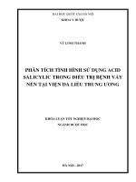 Phân tích tình hình sử dụng acid salicylic trong điều trị bệnh vảy nến tại viện da liễu trung ương 