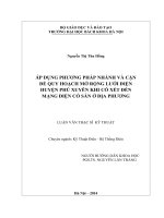 Áp dụng phương pháp nhánh và cận để quy hoạch mở rộng lưới điện huyện phú xuyên khi xét đến mạng điện có sẵn ở địa phương 
