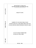 Nghiên cứu xây dựng thuật toán đánh giá độ tin cậy hệ thống điện việt nam sử dụng phương pháp mô phỏng monte carlo 