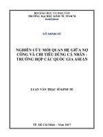 Nghiên cứu mối quan hệ giữa nợ công và chi tiêu dùng cá nhân   trường hợp các quốc gia asean 