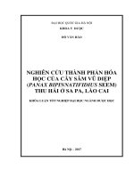 Nghiên cứu thành phần hóa học của cây sân vũ diệp (panax bipinnatifidius seem) thu hái ở sa pa, lào cai 