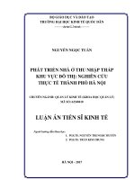 Phát triển nhà ở thu nhập thấp khu vực đô thị nghiên cứu thực tế thành phố hà nội 