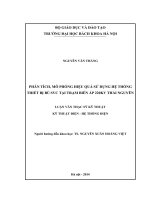 Phân tích, mô phỏng hiệu quả sử dụng của hệ thống thiết bị bù SVC tại trạm biến áp 220kv thái nguyên 