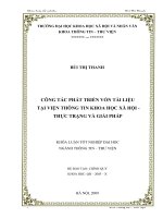 Công tác phát triển vốn tài liệu tại viện thông tin khoa học xã hội   thực trạng và giải pháp 