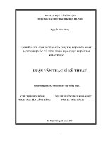 Nghiên cứu ảnh hưởng của phụ tải điện đến chất lượng điện áp và tính toán lựa chọn biện pháp khắc phục 