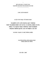 Nghiên cứu xây dựng quy trình thử nghiệm điện áp xung và dòng điện xung phục vụ khai thác phòng thí nghiệm trọng điểm quốc gia về điện cao áp 
