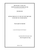 Đánh giá hiệu quả của nhà máy thuỷ điện nhỏ có xét đến yếu tố môi trường 