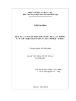 Quy hoạch nguồn điện khi có xét đến ảnh hưởng của thủy điện tích năng và yếu tố môi trường 