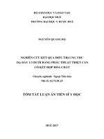 Nghiên cứu kết quả điều trị ung thư dạ dày 13 dưới bằng phẫu thuật triệt căn có kết hợp hóa chất (tt) 