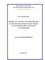 Nghiên cứu các nhân tố ảnh hưởng đến sự sẵn sàng mua hàng may mặc nội địa của người tiêu dùng việt nam ở các thành phố 