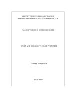 Nghiên cứu thiết kế sử dụng hệ thống năng lượng mặt trời 