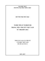 Nghệ thuật nghịch dị trong tiểu thuyết việt nam từ 1986 đến 2012 (tt) 
