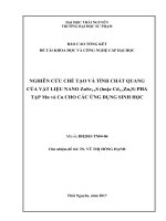 Nghiên cứu chế tạo và tính chất quang của vật liệu nano ZnSe1xSx (hoặc Cd1xZnx S) pha tạp Mn và Cu cho các ứng dụng sinh học (tt)