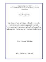 Tác động sự gắn kết nhân viên với công việc đến xung đột vai trò và quá tải vai trò của công chức tại ủy ban nhân dân các phường trên địa bàn thành phố quy nhơn, tỉnh bình định 