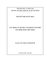 Tác động tự do hóa tài khoản vốn đến bất bình đẳng thu nhập 