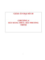 Giáo án đại số 10 chương 4 bất đẳng thức, bất phương trình (3 cột)