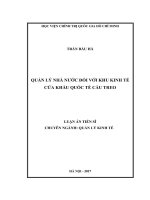 Quản lý nhà nước đối với khu kinh tế cửa khẩu quốc tế Cầu Treo (LA tiến sĩ)