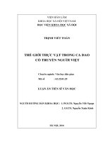 Thế giới thực vật trong ca dao cổ truyền người Việt (LA tiến sĩ)