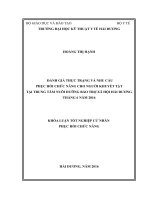 Đánh giá thực trạng và nhu cầu phục hồi chức năng cho người khuyết tật tại trung tâm nuôi dưỡng bảo trợ xã hội hải dương tháng 6 năm 2016 
