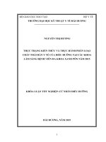 Thực trạng kiến thức và thực hành phân loại chất thải rắn y tế của điều dưỡng tại các khoa lâm sàng bệnh viên đa khoa xanh pôn năm 2015 