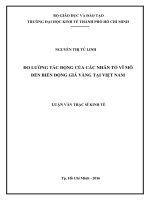 Đo lường tác động của các nhân tố vĩ mô đến biến động giá vàng tại việt nam 