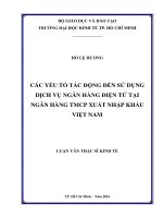 Các yếu tố tác động đến sử dụng dịch vụ ngân hàng điện tử tại ngân hàng TMCP xuất nhập khẩu việt nam 