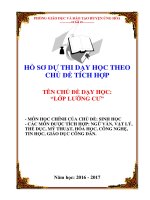 DẠY HỌC THEO CHỦ ĐỀ TÍCH HỢP MÔN SINH HỌC ĐẠT GIẢI KHUYẾN KHÍCH CẤP QUỐC GIA