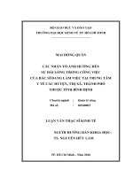 Các nhân tố ảnh hưởng đến sự hài lòng trong công việc của bác sĩ đang làm việc tại trung tâm y tế các huyện, thị xã, thành phố thuộc tỉnh bình định 