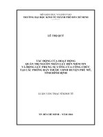 Tác động của hoạt động quản trị nguồn nhân lực đến niềm tin và động lực phụng sự công của công chức tại các phòng ban thuộc UBND huyện phù mỹ, tỉnh bình định 