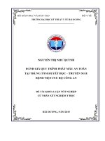 đánh giá quy trình phát máu an toàn tại trung tâm huyết học – truyền máu bệnh viện 19 8 bộ công an 