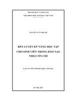 Rèn luyện kỹ năng học tập cho sinh viên trong đào tạo theo tín chỉ (LA tiến sĩ)