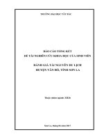 Đánh giá tài nguyên du lịch huyện vân hồ, tỉnh sơn la 