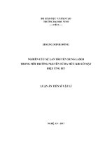Nghiên cứu sự lan truyền xung laser trong môi trường nguyên tử ba mức khi có mặt hiệu ứng EIT 