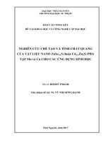 Nghiên cứu chế tạo và tính chất quang của vật liệu nano ZnSe1xSx (hoặc Cd1xZnx S) pha tạp Mn và Cu cho các ứng dụng sinh học (NCKH)