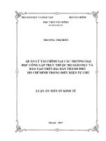 Quản lý tài chính tại các trường đại học công lập trực thuộc Bộ Giáo dục và Đào tạo trên địa bàn TP.HCM trong điều kiện tự chủ (LA tiến sĩ)