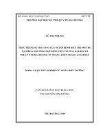 Nghiên cứu thực trạng nhận thức về y đức của sinh viên đại học điều dưỡng đa khoa năm 4 trường đại học kĩ thuật y tế hải dương tháng 4 2015   6 2015 