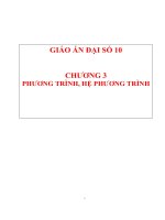 Giáo án đại số 10 chương 3 phương trình và hệ phương trình (3 cột)