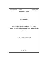 Hoàn thiện tổ chức công tác kế toán trong Tập đoàn công nghiệp Than  Khoáng sản Việt Nam (LA tiến sĩ)