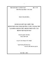 đánh giá kết quả điều trị  bệnh nhân đái tháo đường type 2 ngoại trú  tại khoa khám chữa bệnh theo yêu cầu  bệnh viện bạch mai 
