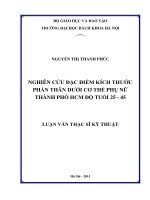 Nghiên cứu đặc điểm kích thước phần thân dưới cơ thể phụ nữ thành phố hồ chí minh độ tuổi 25 45  