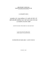 Nghiên cứu ảnh hưởng của một số yếu tố đến độ bền đường may mũ giày bảo vệ cho lao động ngành thép 