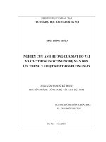 Nghiên cứu ảnh hưởng của mật độ vải và các thông số công nghệ may đến lỗi thủng vải dệt kim theo đường may 