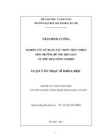 Nghiên cứu sử dụng tác nhân thân thiện môi trường để thu bột giấy từ phế thải nông nghiệp 