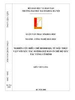 Nghiên cứu điều chế biodiesel từ dầu thực vật với xúc tác superaxit rắn ở chế độ xúc tác tầng cố định 