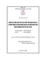 Đánh giá hiệu quả của can thiệp nội mạch qua da ở bệnh nhân bị bệnh động mạch chi dưới mạn tính bằng nghiệm pháp đi bộ 6 phút 