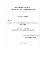 Nghiên cứu tổng hợp nhiên liệu FO từ cao su phế thải 
