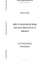 Nghiên cứu tổng hợp nhiện liệu sinh học (alkyl este) từ mỡ bò, sử dụng xúc tác NaOHZeolit nax 