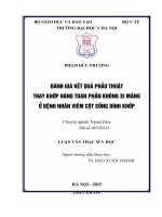 Đánh giá kết quả phẫu thuật TKHTP không xi măng ở bệnh nhân viêm cột sống dính khớp 