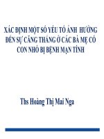 XÁC ĐỊNH MỘT SỐ YẾU TỐ ẢNH HƯỞNG ĐẾN SỰ CĂNG THẲNG Ở CÁC BÀ MẸ CÓ CON NHỎ BỊ BỆNH MẠN TÍNH
